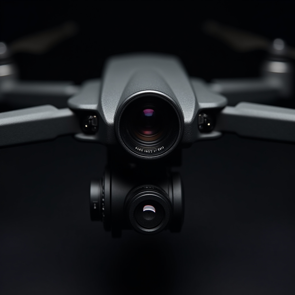 Professional infrared thermal camera mounted on drone for building facade inspection